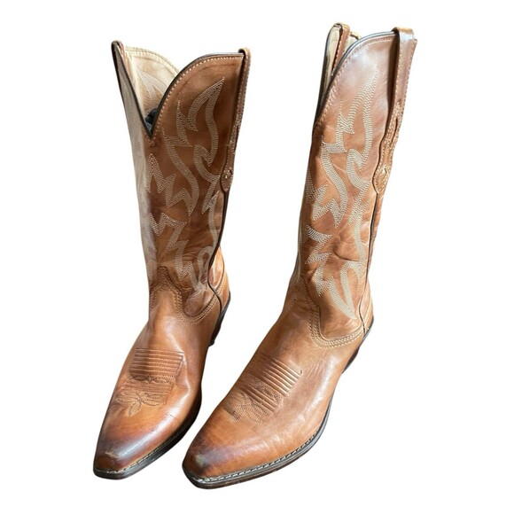 Women's Nocona Caramel Brown Western Cowgirl Posh Cowboy Boots NL1604 Size 7.5 B - Picture 9 of 9